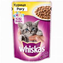 КОРМ ДЛЯ КОТЯТ whiskas РАГУ С КУРИЦЕЙ 85 Г