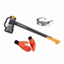 НАБОР ИНСТРУМЕНТА ТОПОР ПЕРЧАТКИ ОЧКИ fiskars 129007