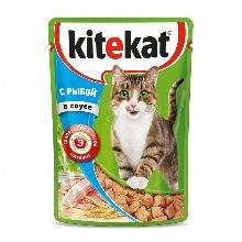 КОРМ ДЛЯ КОШЕК kitekat РЫБА В СОУСЕ 85 Г