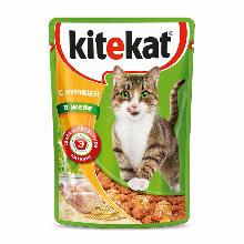 КОРМ ДЛЯ КОШЕК kitekat КУРИЦА В ЖЕЛЕ 85 Г