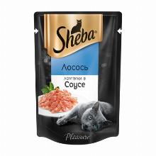 КОРМ ДЛЯ КОШЕК sheba ЛОСОСЬ В СОУСЕ 85 Г