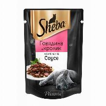 КОРМ ДЛЯ КОШЕК sheba ГОВЯДИНА И КРОЛИК В СОУСЕ 85 Г