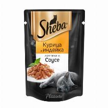 КОРМ ДЛЯ КОШЕК sheba КУРИЦА С ИНДЕЙКОЙ В СОУСЕ 85 Г