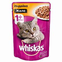 КОРМ ДЛЯ КОШЕК whiskas ЖЕЛЕ С ИНДЕЙКОЙ 85 Г