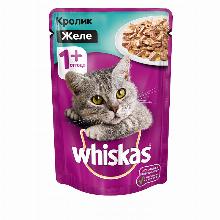 КОРМ ДЛЯ КОШЕК whiskas ЖЕЛЕ С КРОЛИКОМ 75 Г