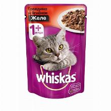 КОРМ ДЛЯ КОШЕК whiskas ЖЕЛЕ С ГОВЯДИНОЙ И ЯГНЕНКОМ 85 Г