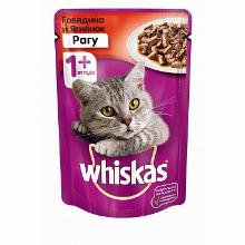 КОРМ ДЛЯ КОШЕК whiskas РАГУ С ГОВЯДИНОЙ И ЯГНЕНКОМ 85 Г