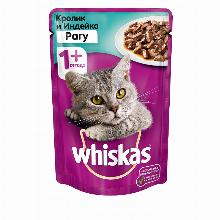 КОРМ ДЛЯ КОШЕК whiskas РАГУ С КРОЛИКОМ И ИНДЕЙКОЙ 85 Г