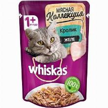 КОРМ ДЛЯ КОШЕК whiskas МЯСНАЯ КОЛЛЕКЦИЯ ЖЕЛЕ С КРОЛИКОМ 85 Г