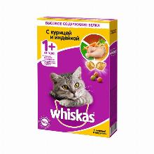 КОРМ ДЛЯ КОШЕК whiskas ПОДУШЕЧКИ С КУРИЦЕЙ И ИНДЕЙКОЙ 350 Г