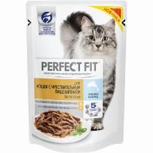 КОРМ ДЛЯ КОШЕК perfect fit SENSITIVE ЛОСОСЬ В СОУСЕ 75 Г