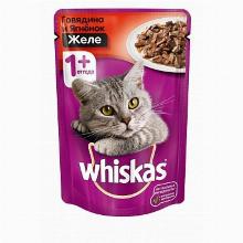 КОРМ ДЛЯ КОШЕК whiskas ЖЕЛЕ С ГОВЯДИНОЙ И ЯГНЕНКОМ 75 Г