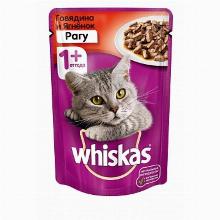 КОРМ ДЛЯ КОШЕК whiskas РАГУ С ГОВЯДИНОЙ И ЯГНЕНКОМ 75 Г